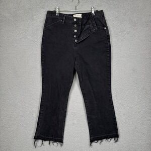 We The Free Jeans Womens 31x26 Black Dylan‎ High Rise Raw Hem Goth Grunge Boho